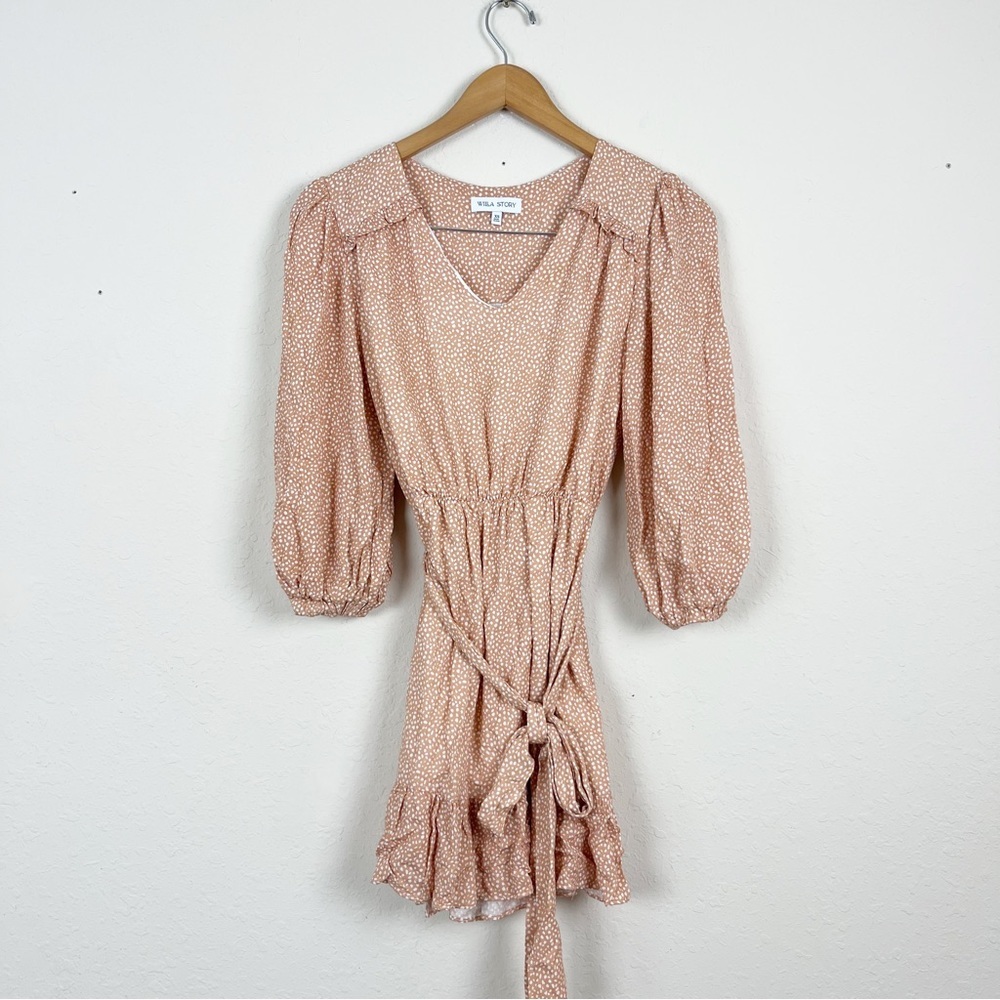 Willa Story Polka Dot Tie Waist Dress Size XS